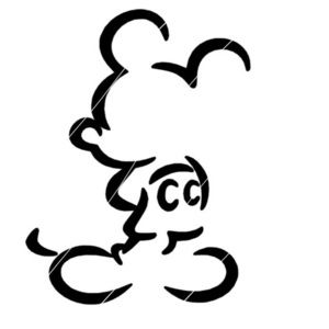 Mickey Mouse‎ Silhouette Permanent Vinyl Decal Car Mug Cup 4”